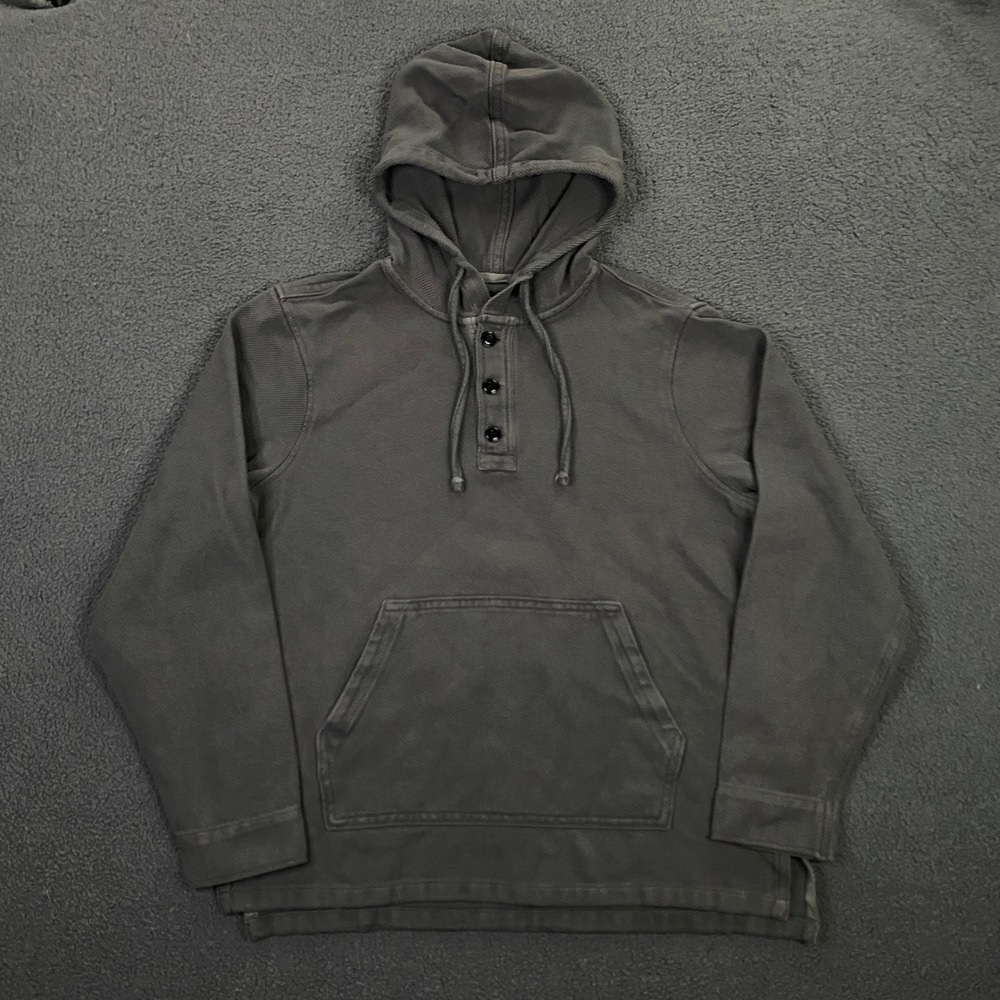 Outerknown Blanket Shirt Hoodie Mens Large Gray Pullover Organic Cotton